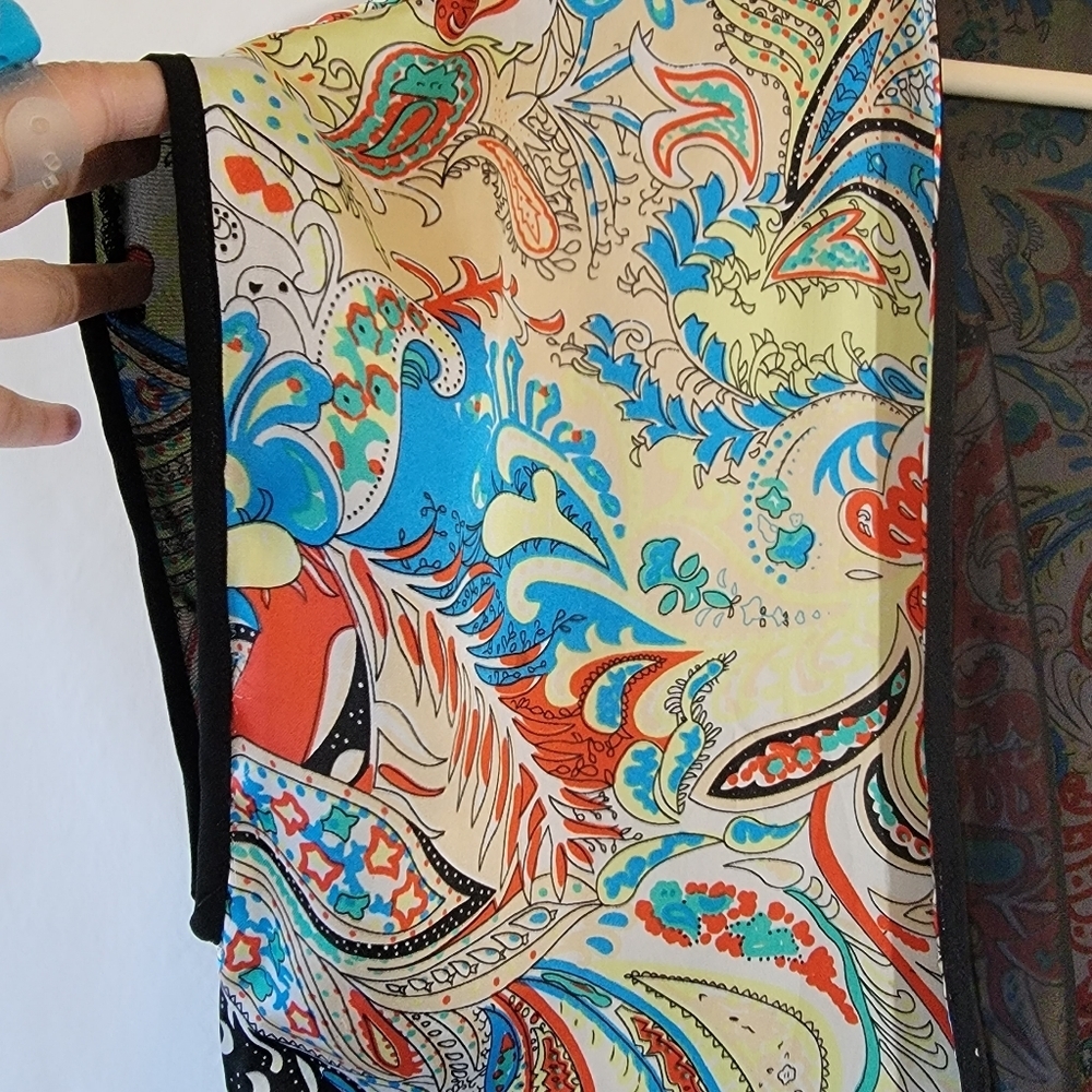 Double Zero Maude Kimono Cardigan Sz S Colorful Short Sleeve Cottagecore Spring - Picture 5 of 9